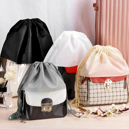 Handbag Storage Pouch Practical Moistureproof Storage Bag Dustproof Drawstring Non Woven Fabric Clothes Storage Bag For Home