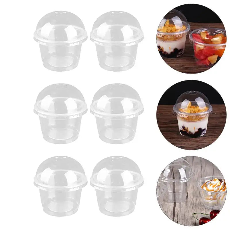 Cups Dessert Plastic Bowls Cup Ice Bowl Containers Cream Disposable Lids Fruit Clear Food Pudding With Lid Salad