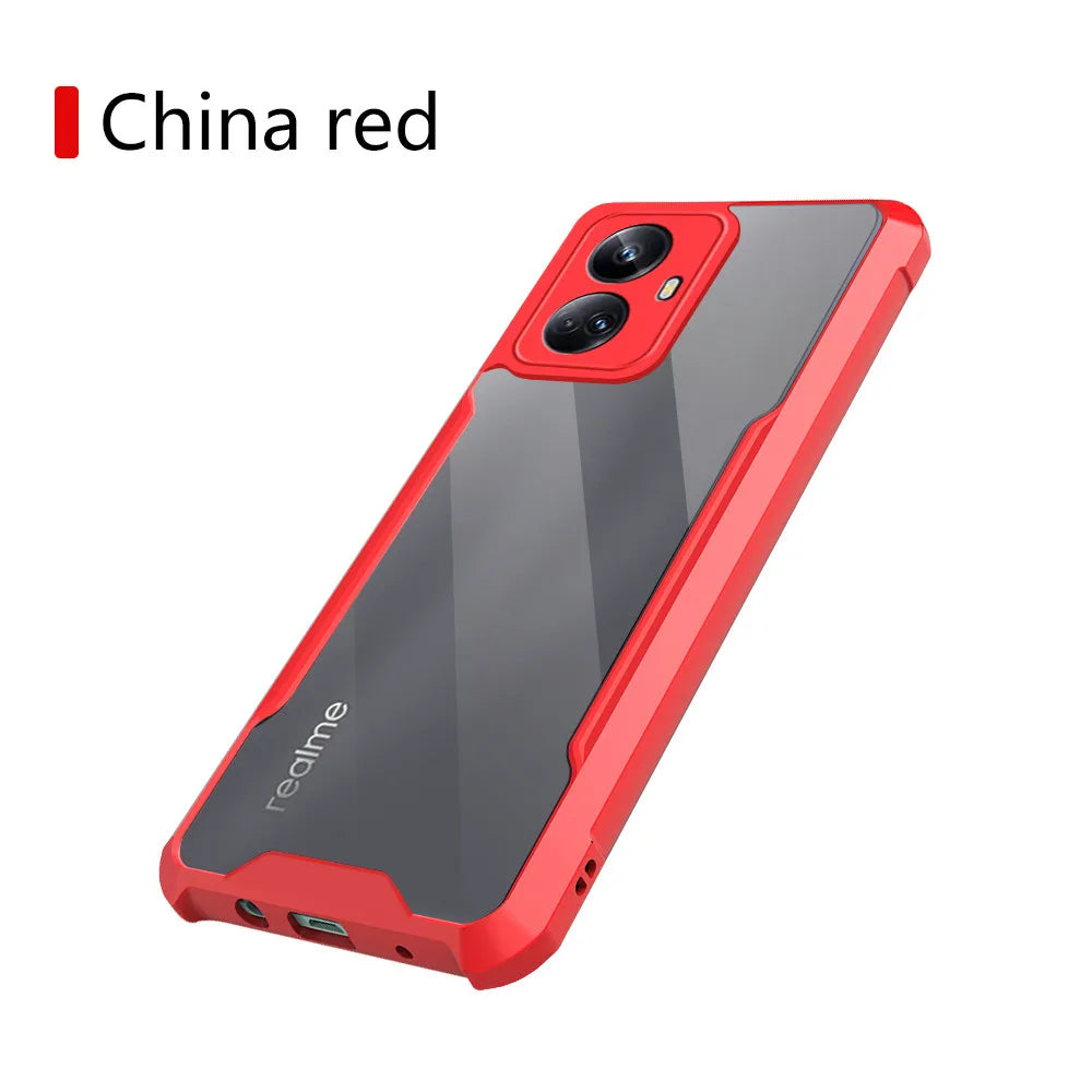 For Realme 10 Pro Plus Case Clear Acrylic Shockproof Phone Cover Realme10Pro 10ProPlus Realmy 10Pro 5G Camera Bumper Slim Coque