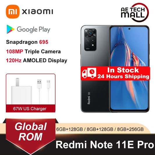 Xiaomi Redmi Note 11E Pro 5G 11 Pro Global ROM  8GB/256GB Snapdragon 695 108MP Camera 120Hz AMOLED Display 67W Charger