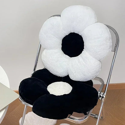 Flower Sitting Cushion Sofa Pad Office Chair Cushion Black White Seat Pad Seat Sofa Cushion Lumbar Support Pillow Room Decor