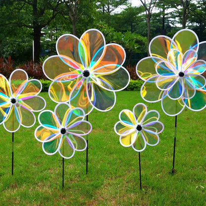 1Pc Sunflower Windmill Pinwheel Colourful Sequins Foldable Windmill Carry Camping Picnic Home Garden Decoration