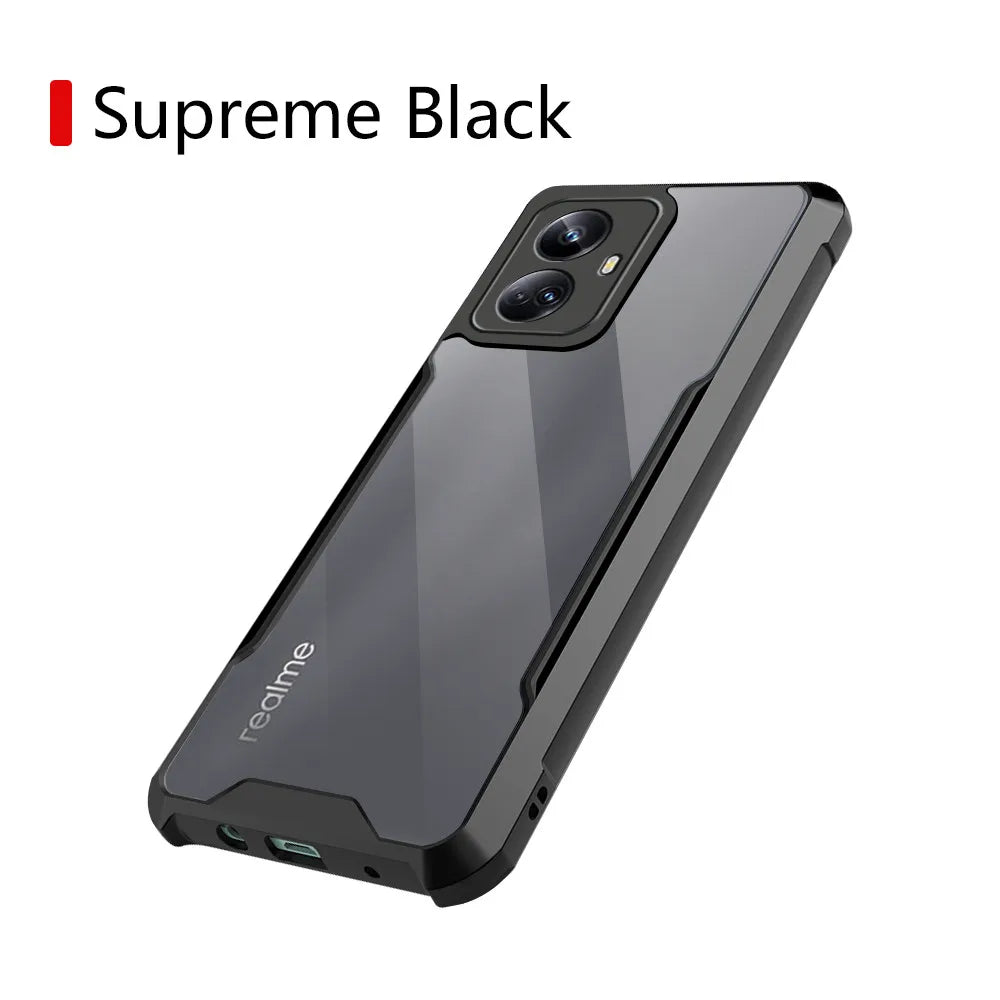 For Realme 10 Pro Plus Case Clear Acrylic Shockproof Phone Cover Realme10Pro 10ProPlus Realmy 10Pro 5G Camera Bumper Slim Coque