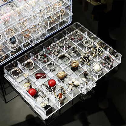 Large Capacity Jewelry Storage Box Nail Accessories Display Box Classification Drawer Jewelry Earrings Organizer Holder Rack