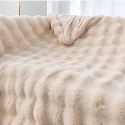 Warm Winter Luxury Imitation Fur Plush Blanket Super Soft Blankets Bed Sofa Cover Fluffy Throw Blanket Bedroom Couch Pillowcase