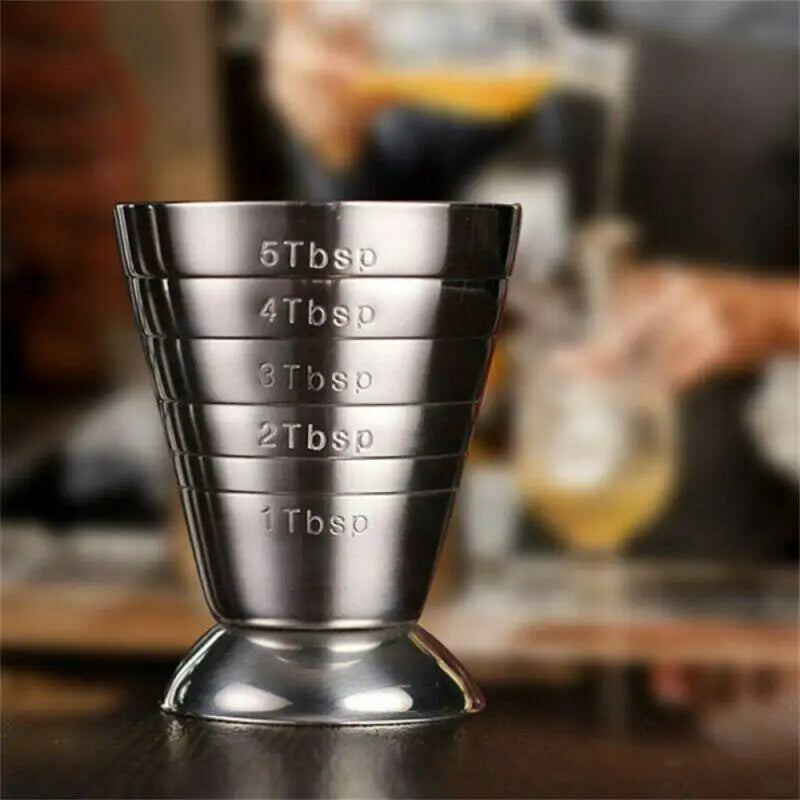 Stainless Steel Cocktail Measure Cup Cocktail Glass Mixed Drink Cocktail Shaker Jigger Measuring Home Bar Party Accessories