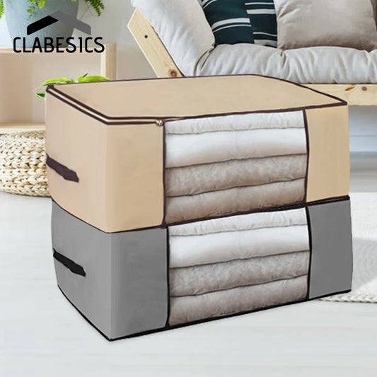 Storage Bag For Clothes Blanket Portable Non-woven Folding Clothes Pillow Quilt Blanket Storage Box Organizer Hot Sale