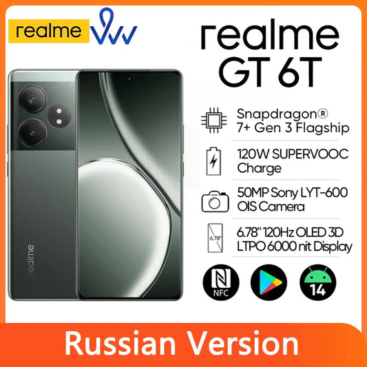 [World Premiere] realme GT 6T Smartphone Sony 50MP Main Camera 6000nit Hyper Display 120W SUPERVOOC Charge 5500mAh Phone