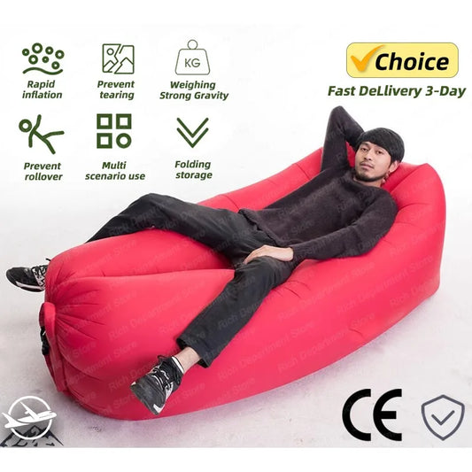 New Hot Outdoor Tik Yin Network Red Air Lazy Inflatable Sofa Bag Portable Camping Sofa Mattress Music Festival Concert Recliner