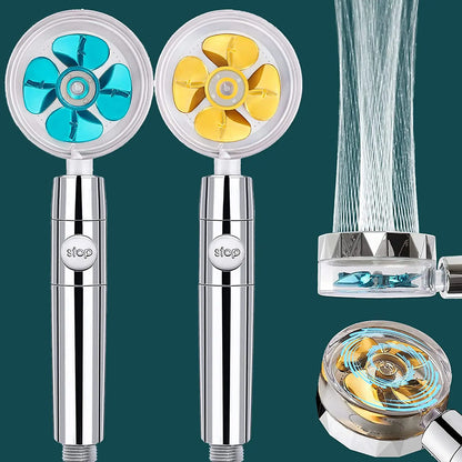 EHEH High Pressure Shower Heads 360 Degrees Rotating  Handheld Turbo Fan Shower Turbocharged Propeller Shower