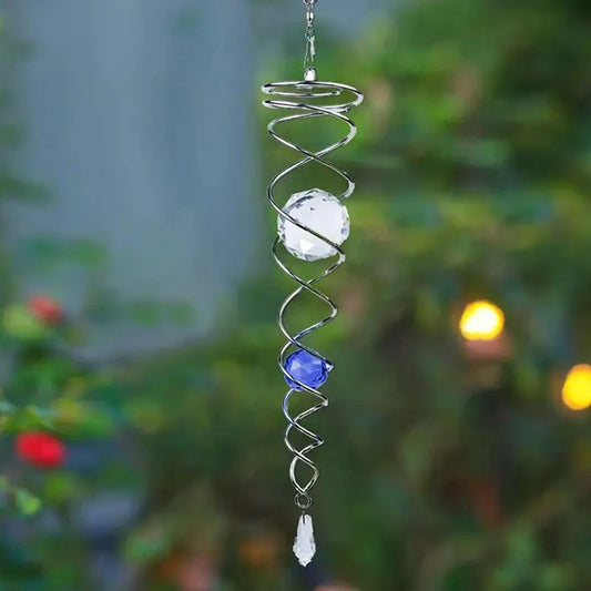 Sun Catcher Wind Spinner Decorative Spiral Spiral Wind Spinner Gazing Ball Spiral Tail Wind Spinner Stabilizer Hanging Crystals