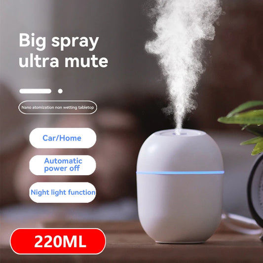 Air Humidifier LED Ambient Light Spray Humidifier Aromatherapy Essential Oil Diffuser Portable USB Rechargeable Air Purifier