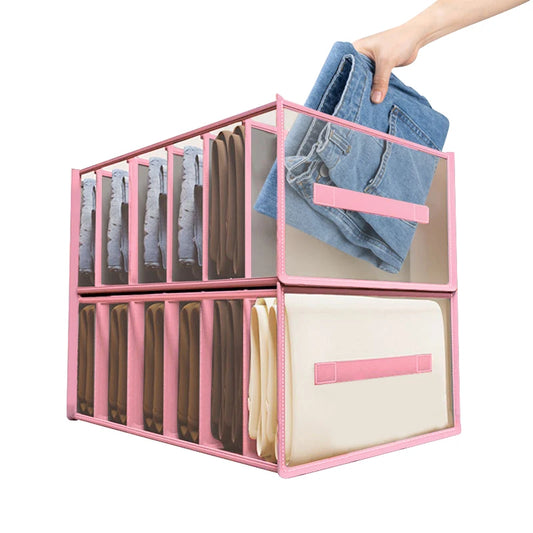 Clothes Organizer Jeans Storage Box Organizer Box Wardrobe Clothes Storage Box with Compartments Socks Underwears Bras Storage