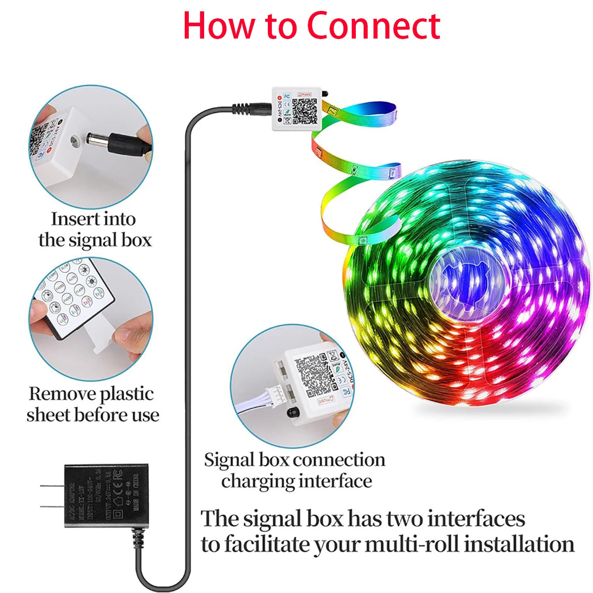 Led Lights for Room Music Sync RGB Led Strip Lights 10m 20m 30m Flexible Ribbon for Room Bedroom Decor TV Backlights