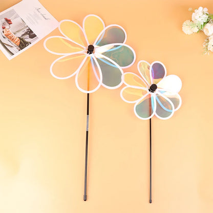 1Pc Sunflower Windmill Pinwheel Colourful Sequins Foldable Windmill Carry Camping Picnic Home Garden Decoration