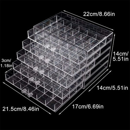 Large Capacity Jewelry Storage Box Nail Accessories Display Box Classification Drawer Jewelry Earrings Organizer Holder Rack