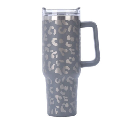 40 Oz Insulated Tumbler with Handle and Lid Iced Coffee Cup Stainless Steel Vacuum Insulated Iced Coffee Mug Thermos Cup