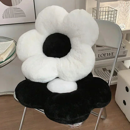 Flower Sitting Cushion Sofa Pad Office Chair Cushion Black White Seat Pad Seat Sofa Cushion Lumbar Support Pillow Room Decor