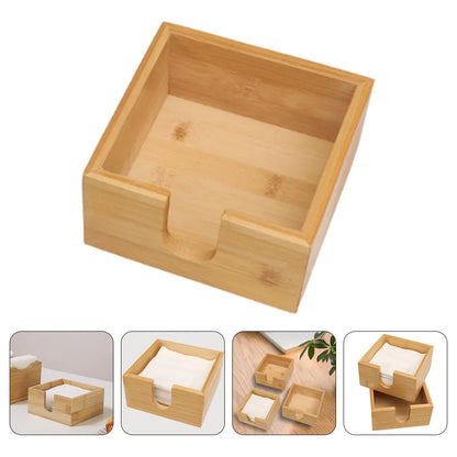 Tissue Box Napkin Holder for Table Multi-function Case Bamboo Home Accessory Restaurant Household