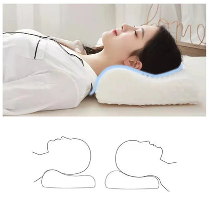 1PC 30x50cm Latex Memory Pillow With Cover White Massage Orthopedic Slow Rebound Relax Protector Sleeping Replacement Supplies