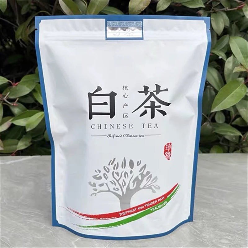 250g Chinese Fuding BaiHao YinZhen White Tea Set Zipper Bags Bulk ShouMei BaiCha Packing Gift Bag