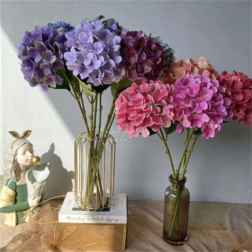 Artificial Flowers Cheap Silk Hydrangea Bride Bouquet  Wedding New Year Decoration Home Accessories for Vase Plants Arrangement