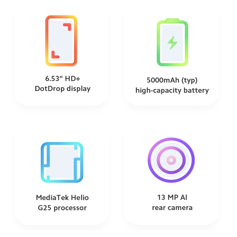 Smartphone Xiaomi Redmi 9A Global Rom 64GB/128GB Cellphone 5000mAh 6.53 inch MTK Helio G25 Octa Core 13MP Smart phone CN Version