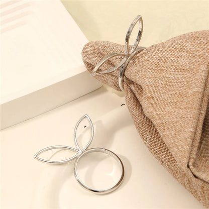 1/6Pcs Rabbit Ears Napkin Rings Bunny Head Napkin Holder Rings Buckles for Easter Holiday Wedding Party Dinning Table Decoration