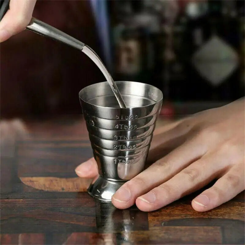 Stainless Steel Cocktail Measure Cup Cocktail Glass Mixed Drink Cocktail Shaker Jigger Measuring Home Bar Party Accessories