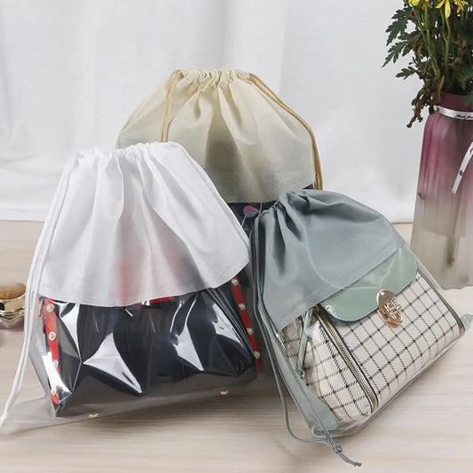 Handbag Storage Pouch Practical Moistureproof Storage Bag Dustproof Drawstring Non Woven Fabric Clothes Storage Bag For Home