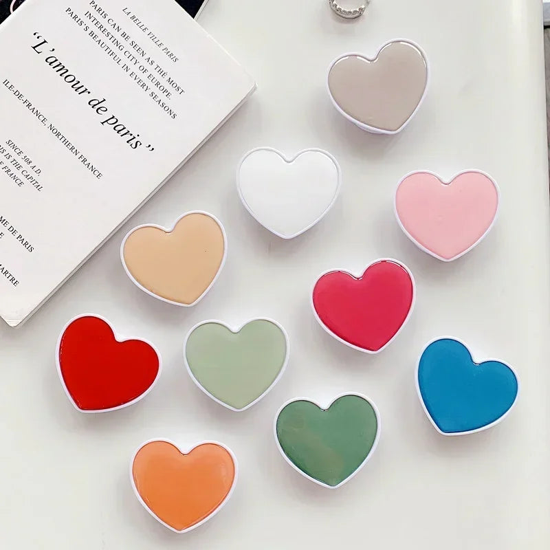 2024 Heart Shaped Phone Socket Holder Finger Grip Bracket Support Telephone for IPhone 15 14 13 Samsung Pocket Socket Stand