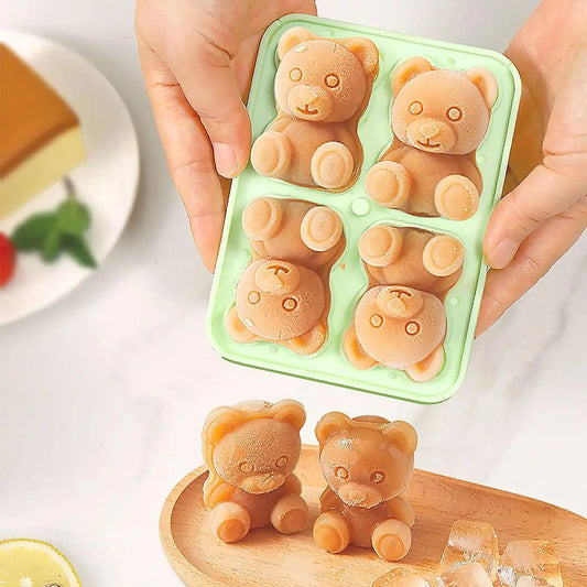 1PC - Creative Bear Ice Block Mold Food grade Silicone Ice Grid Ice Box Coffee Milk Tea Mold Ice Cream Mold