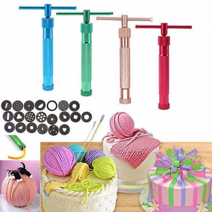 20 plates clay extruder cake sculpture process sugar paste extruder fondant process sculpture modeling tools