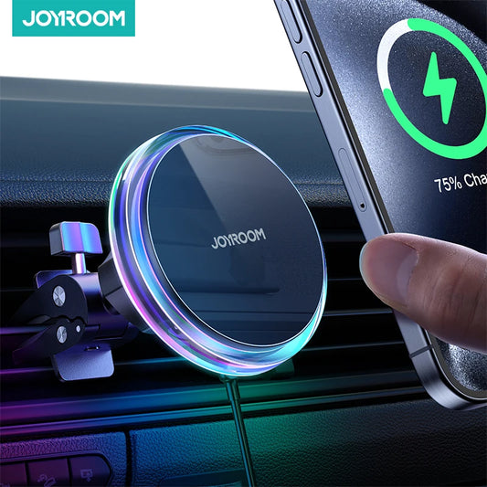 Joyroom Colorful Magnetic Car Phone Holder Wireless Charger For iPhone 15 14 13 12 Pro Max Fast Charging Car Charger Holder