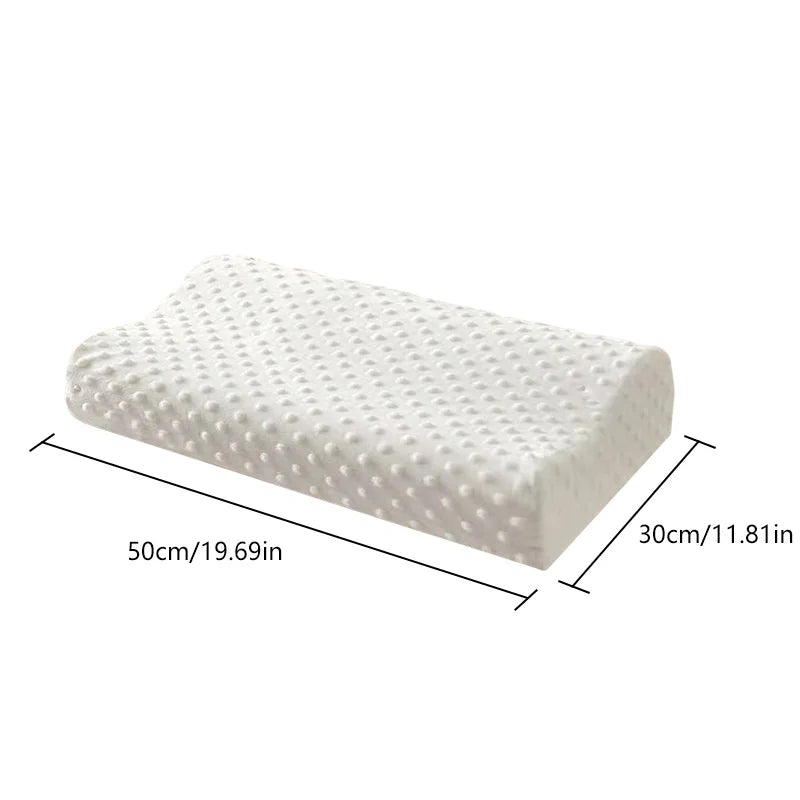 1PC 30x50cm Latex Memory Pillow With Cover White Massage Orthopedic Slow Rebound Relax Protector Sleeping Replacement Supplies