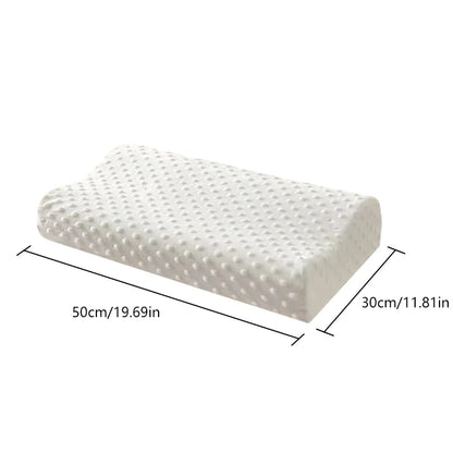 1PC 30x50cm Latex Memory Pillow With Cover White Massage Orthopedic Slow Rebound Relax Protector Sleeping Replacement Supplies