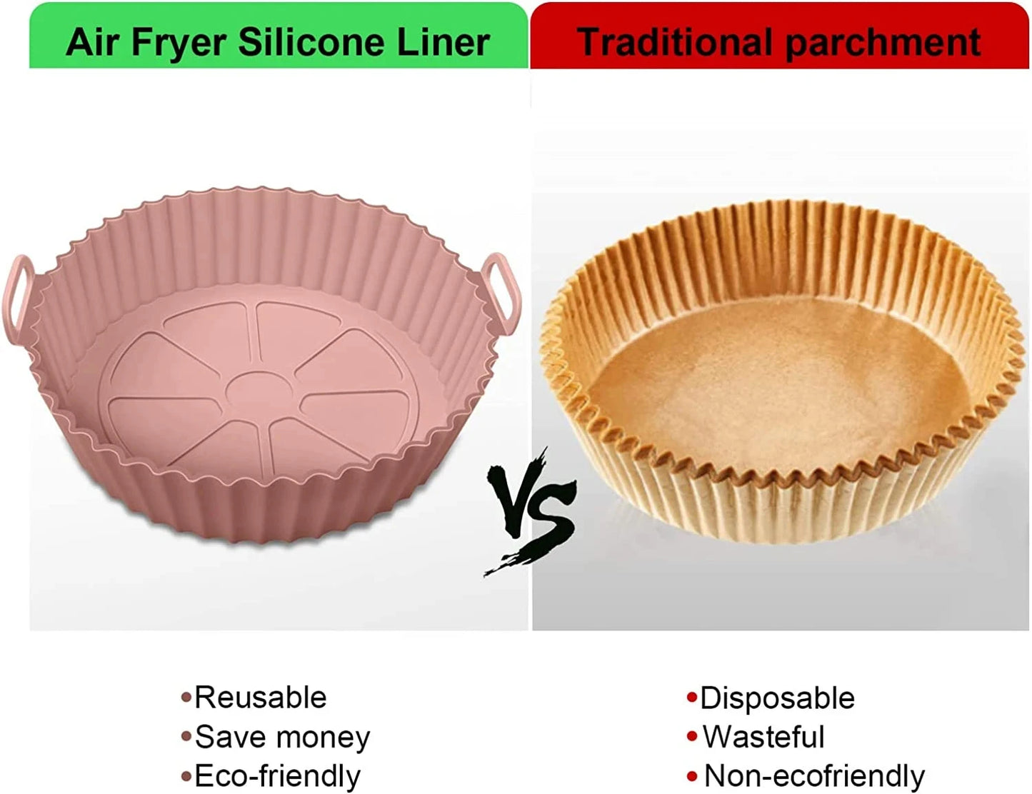 Silicone Air Fryers Oven Baking Tray Pizza Fried Chicken Airfryer Silicone Basket Reusable Airfryer Pan Liner Accessories