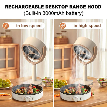 Portable Desktop Range Hoods Small Cooker Hood Mini Range Hood for Indoor BBQ Hot Pot Cooker With Ffilter Sponge