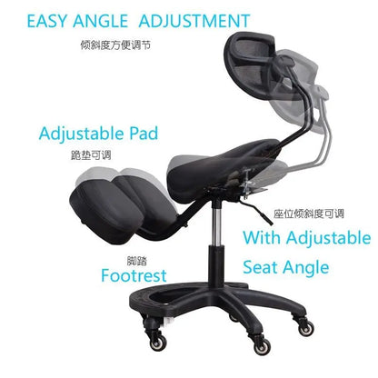 Ergonomic Kneeling Chair Stool Home Office Chair Improve Body Sitting Posture Knee Computer Chairs Seat W/ Wheels Student Adult