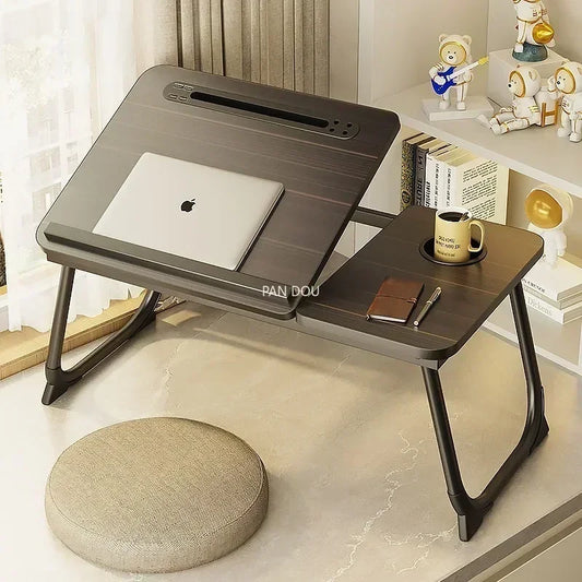 New Folding Laptop Desk for Bed & Sofa Laptop Portable Lap Desk Bed Tray Table Desk for Study and Reading Bed Top Tray Table