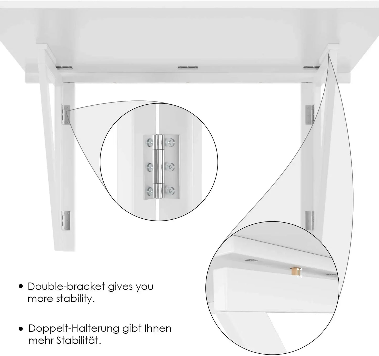 Homfa Made Of Wood Folding Table For Wall Space Saver Computer Desk And Multi-Purpose Coffee Table White