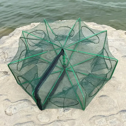 Fishing Net Mesh Folded Hexagon Octagon 6/8 Holes Fish Shrimp Automatic Trap Crayfish Catcher Fish Network Baits Cast Mesh Trap