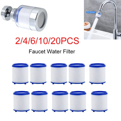 1-20PCS Faucet Filter Elements Water Purifier Filter Clean Dual Cartridge PP Cotton Water Filter Unit  For Kitchen Bathroom ﻿