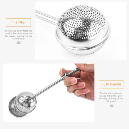 Stainless Steel Tea Infuser Sphere Mesh Tea Strainer Coffee Spice Filter Diffuser Handle Tea Ball Tea Spoon Infuser Filter