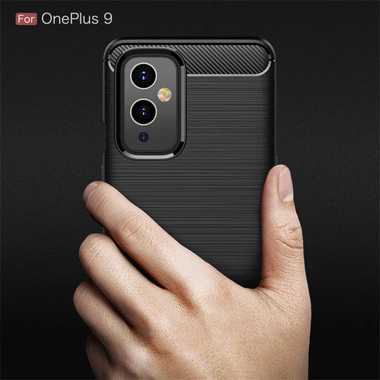 Oneplus 9 LE2113 LE2115 Case Carbon Fiber Protection Armor Soft Silicone TPU Back Cover Phone Case for Oneplus 9 Oneplus9 LE2111