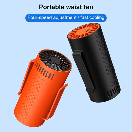 Personal Fan Rechargeable Portable Waist Fan 4 Speeds Outdoor Waist Mounted Fan for Camping Hiking Outdoor Working