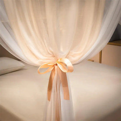 Aesthetic Palace bed Mosquito Net Bed Canopy four door Double Layer Bed Valance room wedding decoration Bed cover bed Curtains