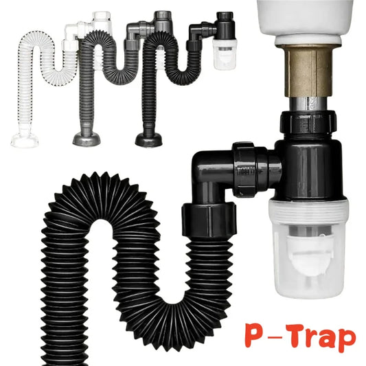 P-Trap Kitchen Sink Deodorant Set Launch Pipeline Deodorizing Filter Sink Strainer Hose Drain Pipe Plumbing Kitchen Accessories